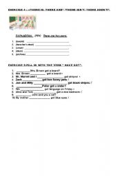 English worksheet: there is -there are/have got