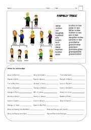 English Worksheet: Family tree