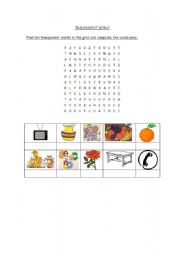 English Worksheet: Transparent word crossword