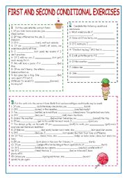 English Worksheet: First and second conditional exercises