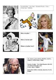 English Worksheet: who are they