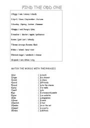 English worksheet: vocabulary