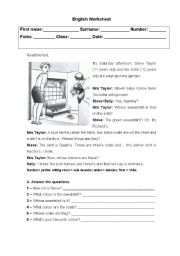 English Worksheet: Possessive case