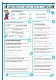 English Worksheet: GRAMMAR TIME - PAST SIMPLE (with key, editable)