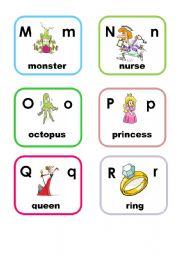 English Worksheet: Alphabet cards Second part