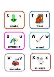 English Worksheet: Alphabet cards Third Part
