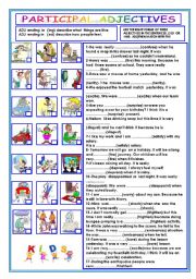 English Worksheet: PARTICIPAL ADJECTIVES