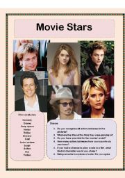 English Worksheet: Movie stars - discussion