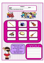 English Worksheet: Music