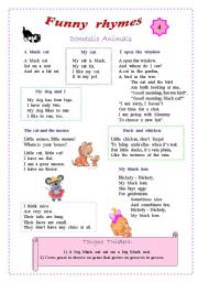 English Worksheet: Rhymes for kids - 4