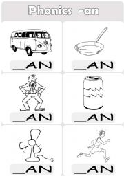 English Worksheet: Phonics -an sounds