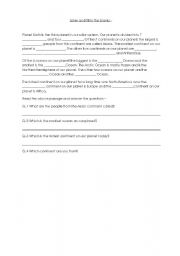 English worksheet: Continents and Oceans