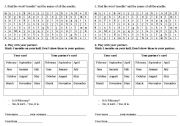 English Worksheet: Months (the second page)
