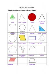 English Worksheet: GEOMETRIC SHAPES