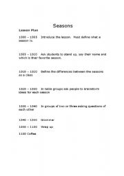 English Worksheet: Lesson on the Seasons of the year