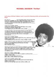 English Worksheet: Thriller. Michael Jackson