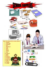 English Worksheet: School supplies