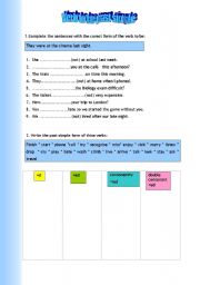 English worksheet: Past simple verb To be