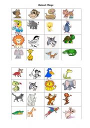 Animal Bingo