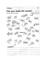 English Worksheet: Can you makethe worlds?