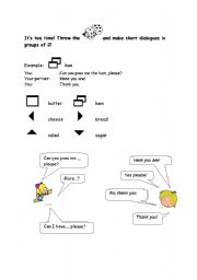 English Worksheet: What can we say at the table
