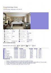 English Worksheet: hotels