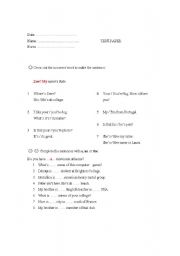 English worksheet: grammar test