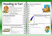 English Worksheet: Four Skills Worksheet - Reading is Fun