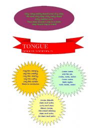 English worksheet: tongue twisters