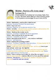 English Worksheet: There is a fly in my soup!