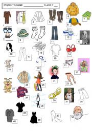 English Worksheet: CLOTHES