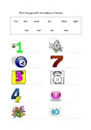 English worksheet: numbers