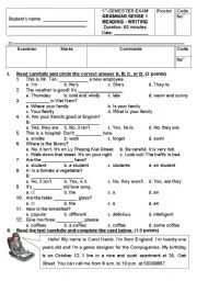 English Worksheet: TESTING 8