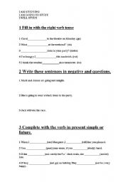 English worksheet: future tenses