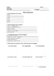 English worksheet: test 