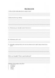 English worksheet: Marley  & me