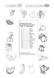 English Worksheet: FRUITS