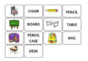 School objects memory game part 2