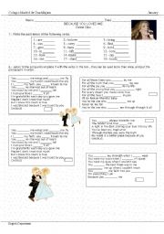 English Worksheet: Because you loved me.