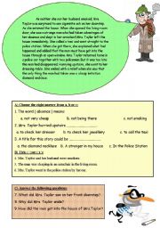 English Worksheet: Un Lucky thief