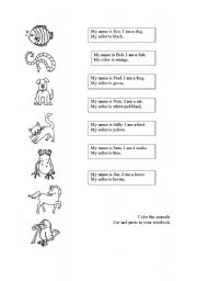 English worksheet: animals