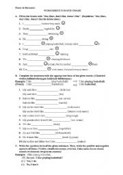 English Worksheet: worsheet for likes &dislikes