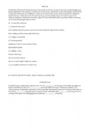 English Worksheet: British festivals and celebrations - May Day and St. Patrick Day