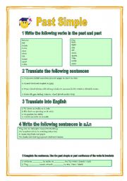 English worksheet: Revision to present and past tenses