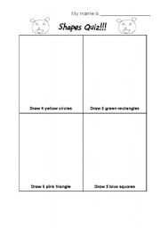 English Worksheet: shapes drawing