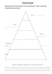 English Worksheet: Food Pyramid