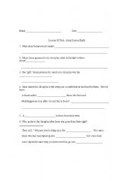 English Worksheet: The Ascension