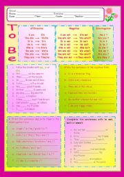 English Worksheet: TO BE