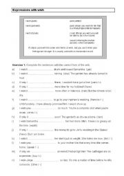 English Worksheet: Wishful thinking (Expressions with wish)