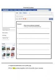 English Worksheet: Facebook